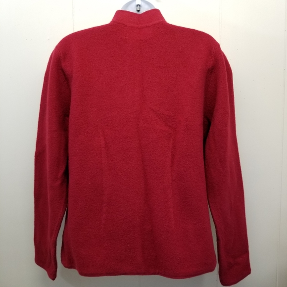 Bridgetown MEDIUM Sweater Full Zip Up Wool Red - Picture 2 of 3